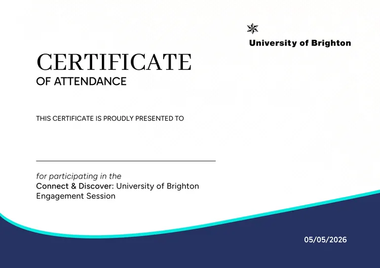 University of Brighton session certificate design