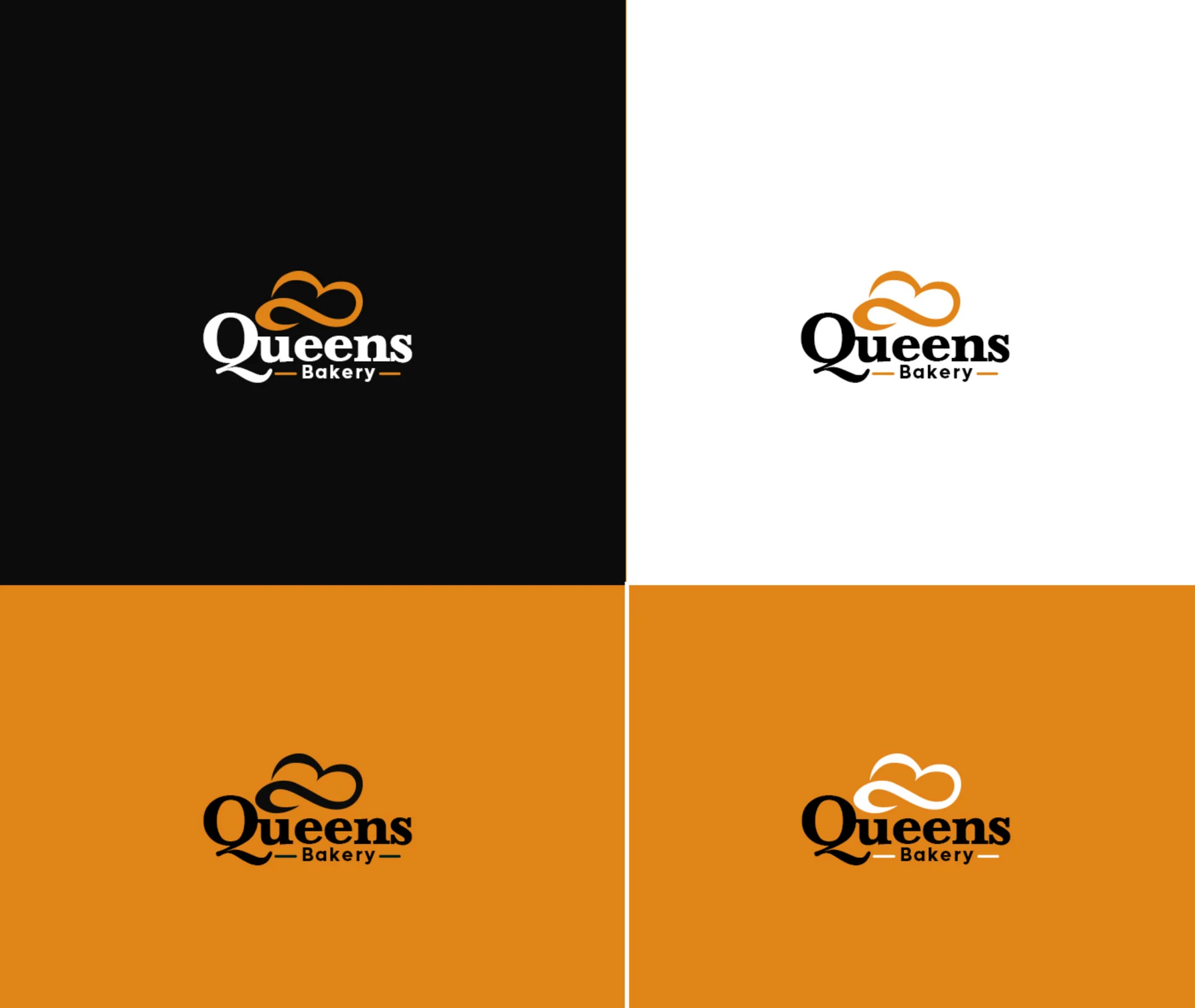 Queens Bakery logo variations