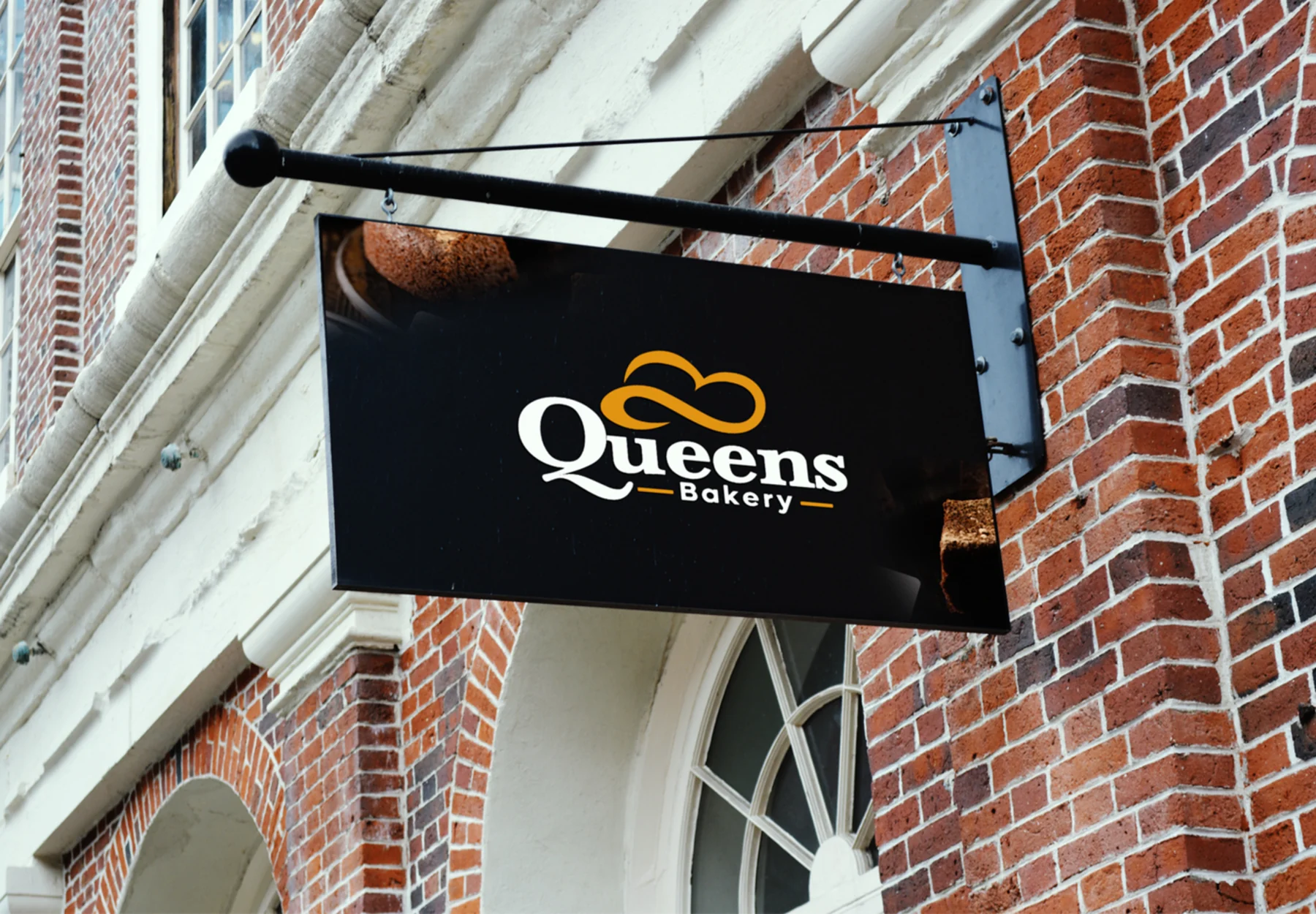 Queens Bakery storefront sign mockup