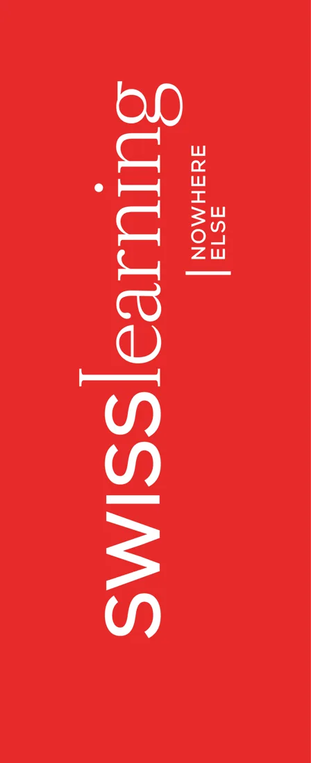 Swiss Learning vertical roll-up print artwork